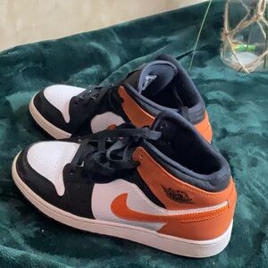 Retro jordan 1s orange and black
